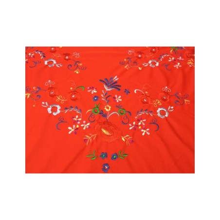 Mantón de Manila Picos Rojo
