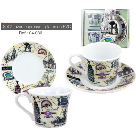 Set 2 cups and plates