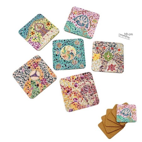 Set 6 posavasos cartón Gaudí