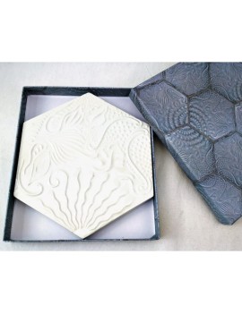 Pavé Gaudí hexagonal blanche 20 cm.