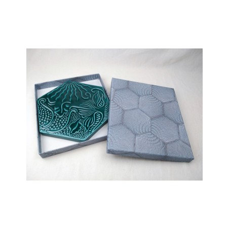 Pavé Gaudí hexagonal bleu 20 cm.