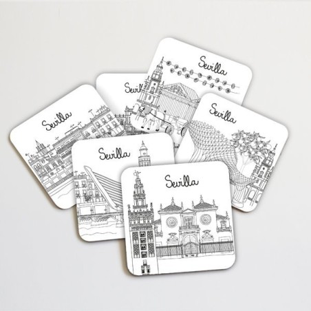 Set 6 posa gots de fusta
