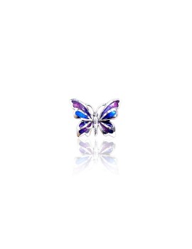 Silver Pendant Butterfly purple