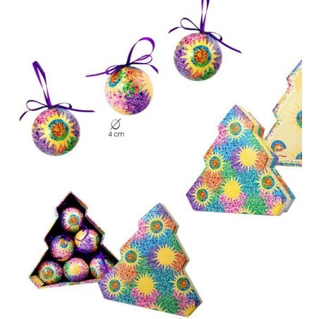 Set 6 Christmas balls in Tree Box