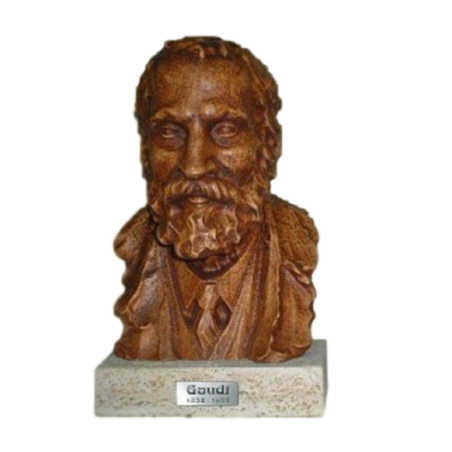 Bust Gaudí tallat amb peanya