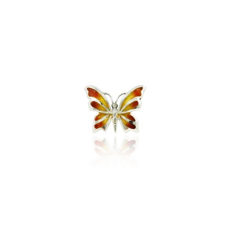 Silver Pendant purple Butterfly 