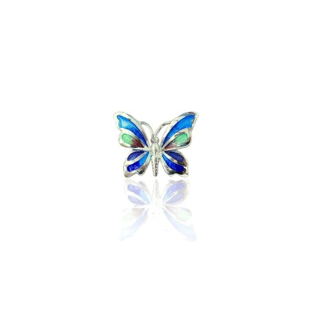 Silver Pendant purple Butterfly 