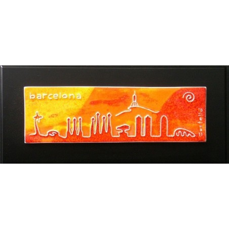 Quadre Skyline Barcelona 7x23 cm