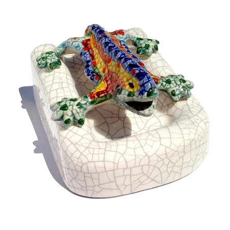Ceramic Park Güell Lizard With Pedestal