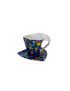 Taza triangular de café con plato - Vitral