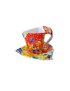 Taza triangular de café con plato - Aurora