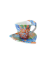 Taza triangular de café con plato - Soles