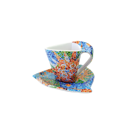 Taza triangular de café con plato - Soles