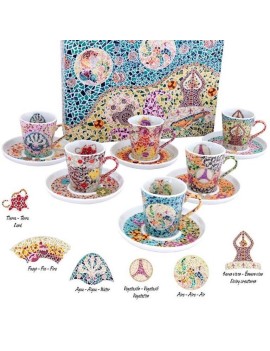 Set de 6 tasse et soucoupe Gaudi Elements