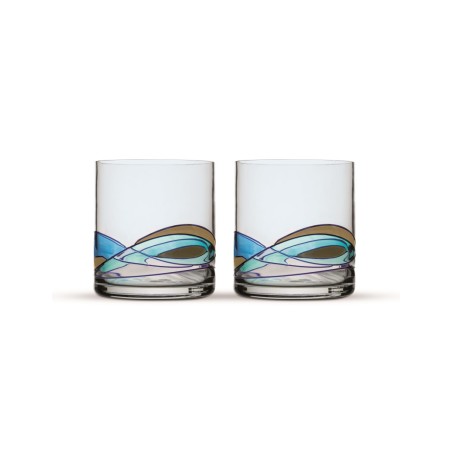 Two Whisky Glasses Gaudi Aqua