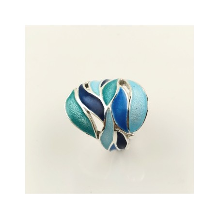 Anillo Gaudí hojas azules