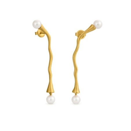 Boucles d'oreilles dorée perle Barcelone