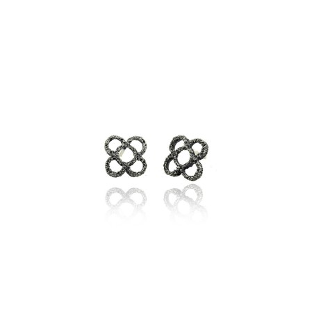 Pendientes Barcelona Panot Flor Negro