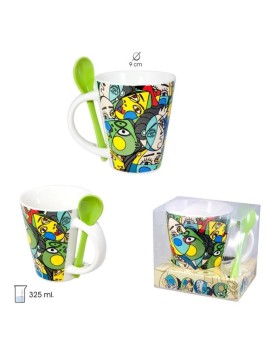 Mug with spoon Picasso inspiration