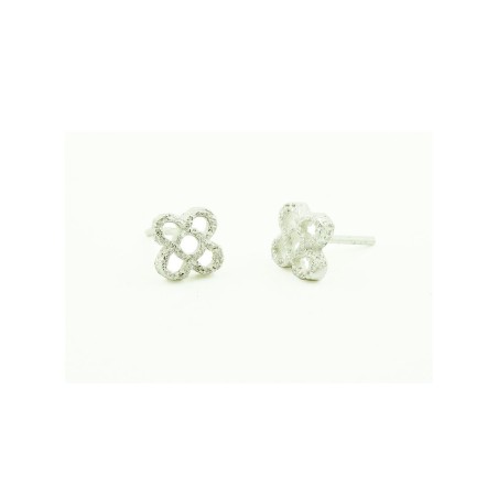 White Earrings Flower Panot Barcelona