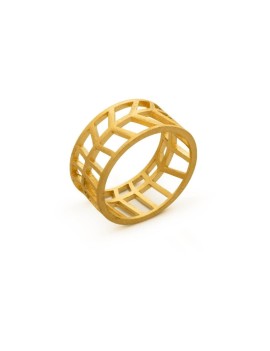 Bague plaquée or Cripta Güell Gaudí