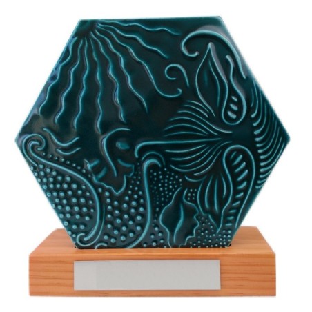 Pavé Gaudí hexagonal 20 cm avec base de bois