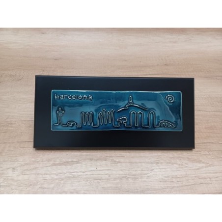 Picture Bas-relief Skyline Barcelona 7x23 cm