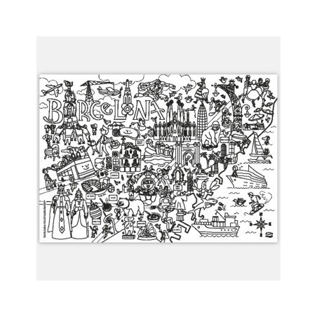 Carte Barcelone A colorier