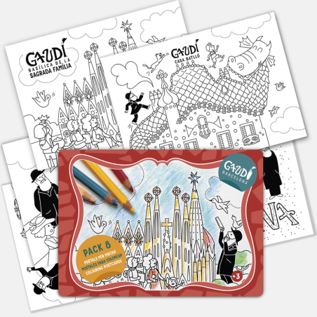 Pack 8 Colouring Gaudí Postcards