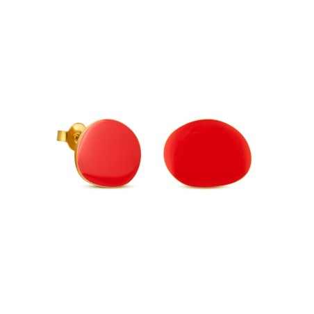 Golden Earrings Miró Jewelry Red