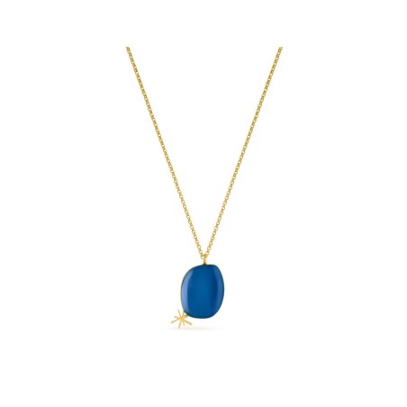 Collar Dorado Miró Jewelry azul