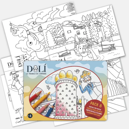 Pack 8 Postals Dalí per pintar