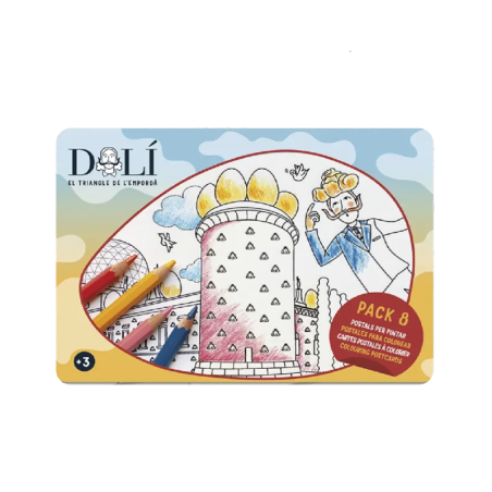 Pack 8 Postales Dalí para colorear