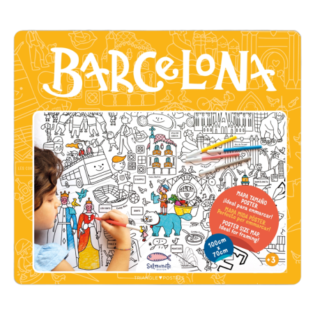Carte Barcelone A colorier