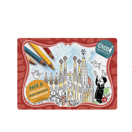 Pack 8 Postals Gaudí per pintar