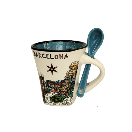 Small Cup with spoon Gaudi Barcelona
